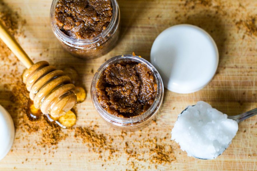 DIY sugar lip scrub with coconut oil