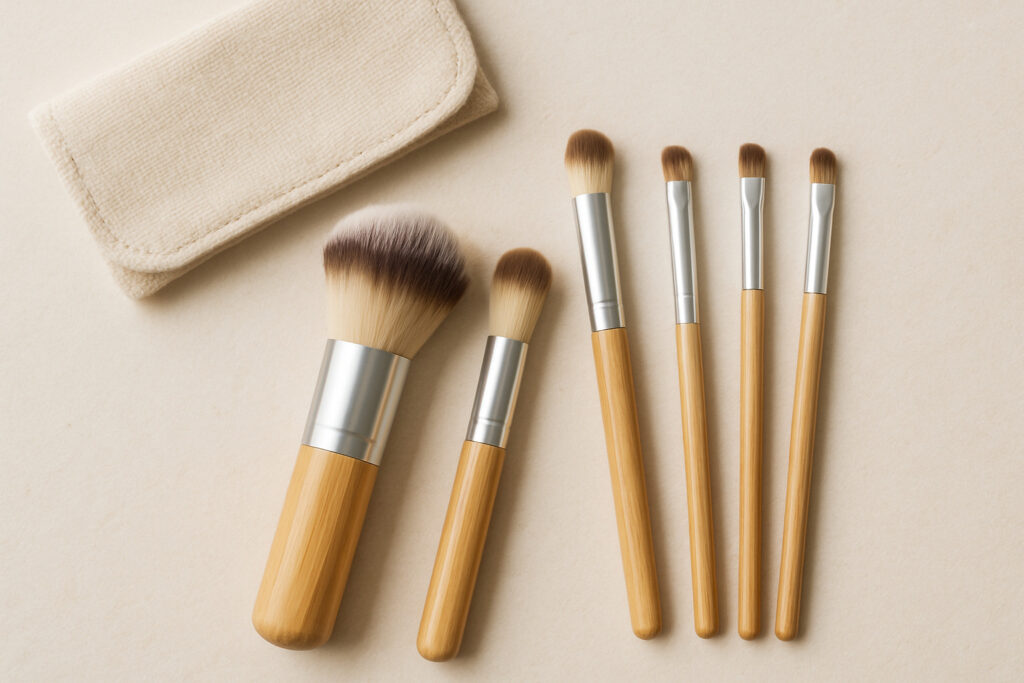 Bamboo makeup brush set