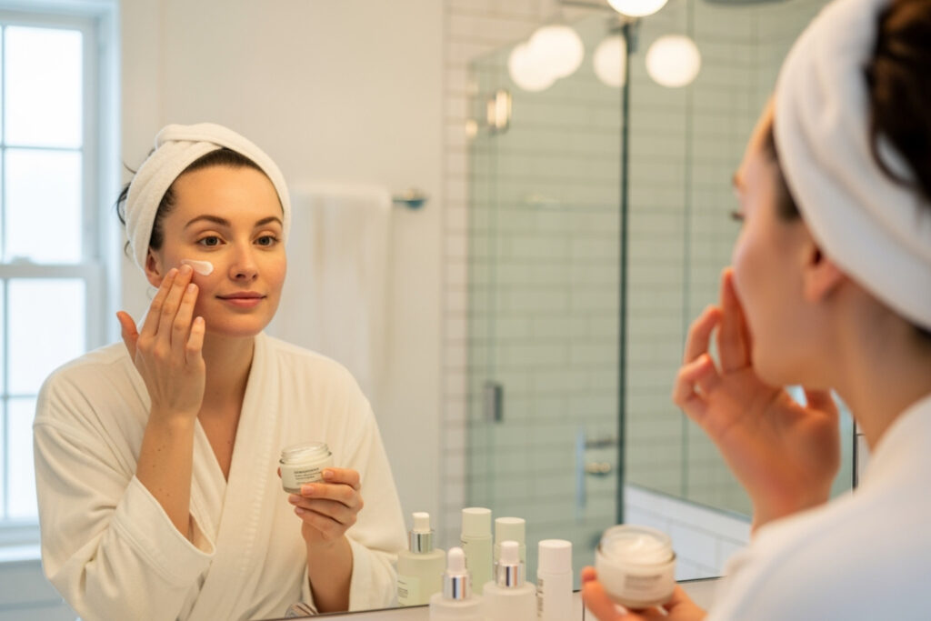 Morning beauty routine